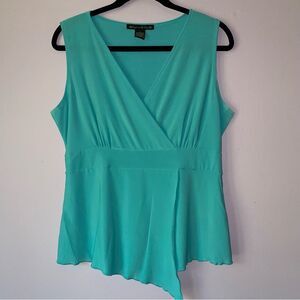 Vintage Suzie in the City Size L Y2K Tank Top Babydoll Asymmetrical Light Blue